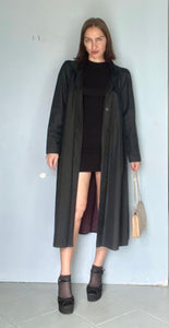 Black Vintage 60s Swing Raincoat.  S  M