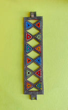Load image into Gallery viewer, Designer E &amp; M vintage leather &amp; beaded design cuff bracelet
