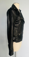 Load image into Gallery viewer, Women’s black leather Motorcycle Jacket -  S
