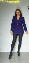 Load image into Gallery viewer, Vintage 90s purple boucle military jacket - Small
