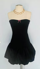 Load image into Gallery viewer, Reworked stretch black mini bubble dress - XS Small

