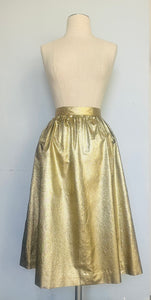 Handmade vintage high waist gold skirt  M