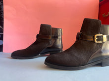 Load image into Gallery viewer, Calf hair black leather booties - size 7.5
