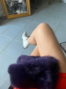 Handmade recycled purple fur clutch/purse