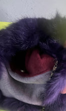 Load image into Gallery viewer, Handmade recycled purple fur clutch/purse

