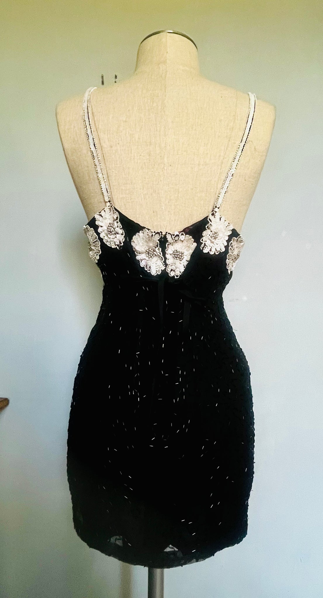 Vintage sequin chanel inspo reworked micro mini dress