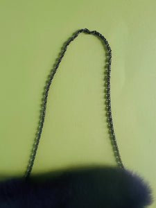 Handmade recycled purple fur clutch/purse