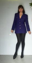 Load image into Gallery viewer, Vintage 90s purple boucle military jacket - Small
