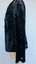 Load image into Gallery viewer, Vintage black faux lamb fur blazer Jacket.  S -  M
