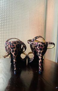Vintage Satin ankle strap Betsy Johnson heels redone size 7 - 7.5 US