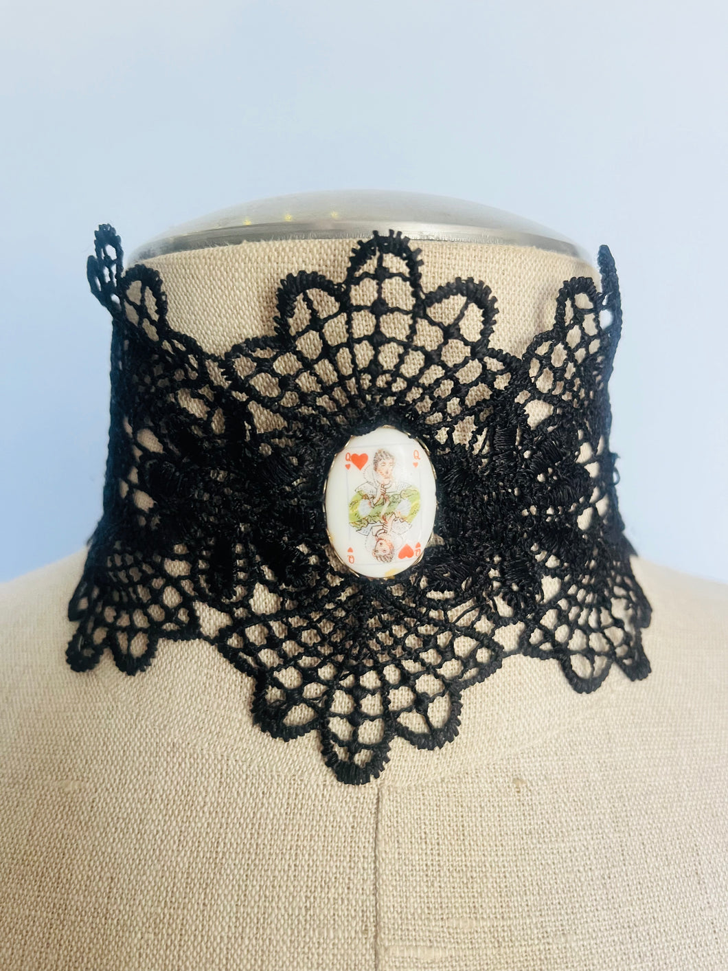Custom reworked victorian goth chocker necklace/headpiece