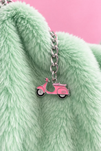 Load image into Gallery viewer, Custom reworked mint green faux fur tote purse
