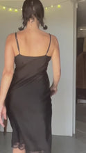 Load and play video in Gallery viewer, Vintage 90s silk slip dress S M

