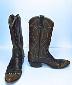 Vintage 70s leather cowboy boots  SIZE 6 US