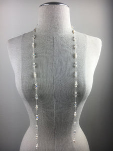 Vintage 70s Pearl tie necklace