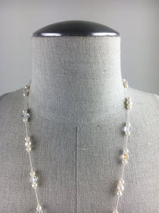Vintage 70s Pearl tie necklace
