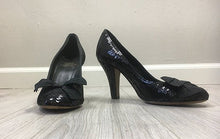 Load image into Gallery viewer, Vintage 90s Moschino sequin bow Heels  SIZE 7-7.5 US
