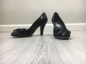 Vintage 90s Moschino sequin bow Heels  SIZE 7-7.5 US