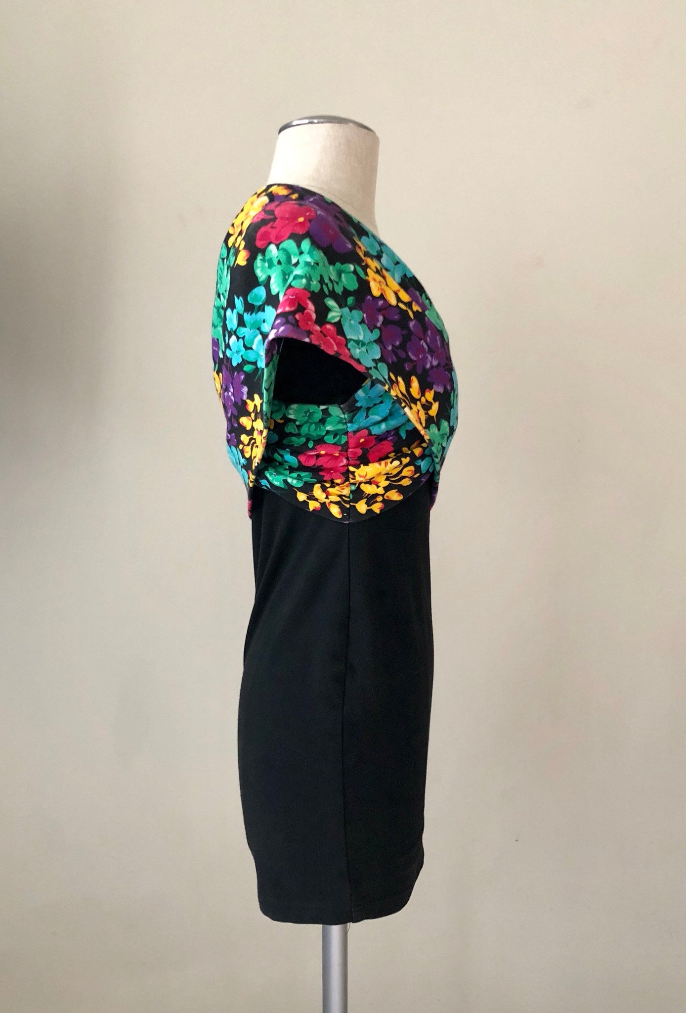 80s mini dress Vintage 80s stretch Off shoulder mini dress