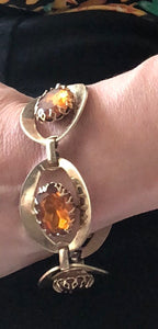 Vintage 60's Art Deco chunky crystal bracelet