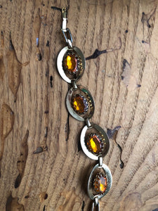Vintage 60's Art Deco chunky crystal bracelet