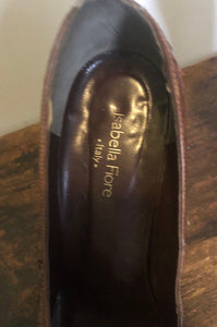 Vintage 90s snakeskin leather italian platform heels size 7.5 US