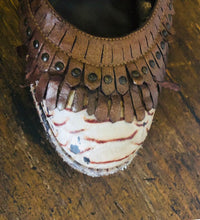 Load image into Gallery viewer, Vintage 90s snakeskin leather italian platform heels size 7.5 US
