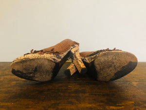 Vintage 90s snakeskin leather italian platform heels size 7.5 US