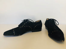 Load image into Gallery viewer, Vintage 80s black suede leather studded ESCADA Oxford shoes size 6US
