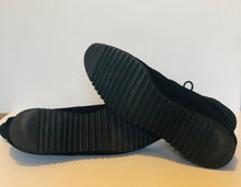 Load image into Gallery viewer, Vintage 80s lace up Ferregamo black suede sheepskin booties size 8 US

