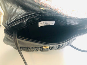 Vintage 80s punk rock leather cross body purse