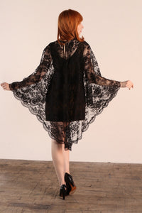 Stunning late 50's early 60's re designed Lace Cape Mini dress