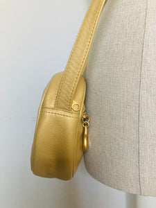 Vintage 90s Gold Leather Cross body purse