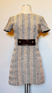 Vintage 60s Mod tweed mini dress  Small